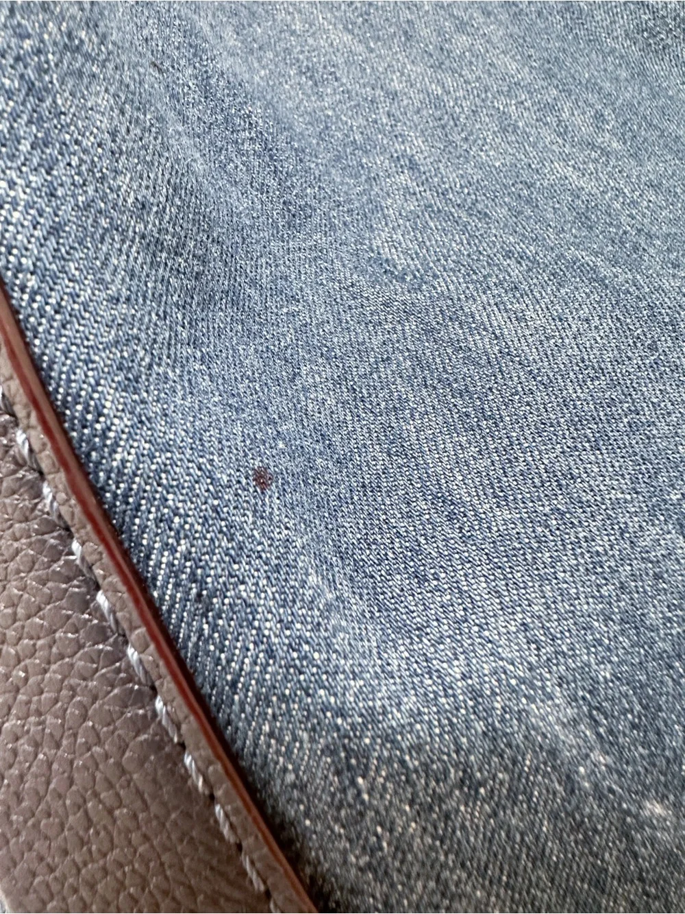 Coach Hadley Denim Hobo Large Shoulder Bag Blue Denim Leather Trim